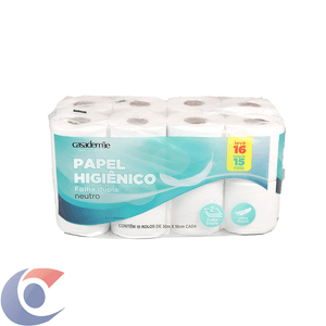 Papel Higiênico Casa De Mãe Neutro Folha Dupla 16cm X 30m