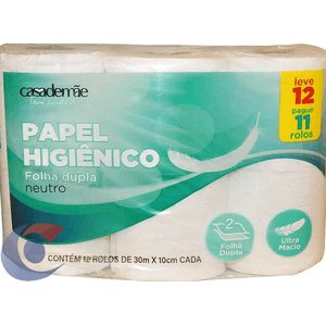 Papel Higiênico Casa De Mãe Neutro Folha Dupla 12 Un
