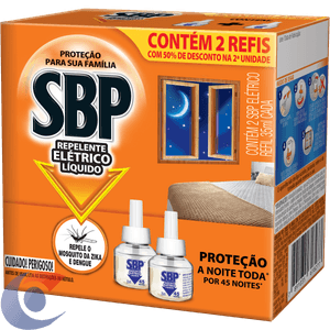 Sbp Repelente Elétrico Líquido 45 Noites 50% Grátis 2ª Unidade 35ml