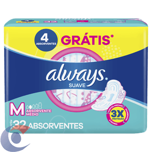 Absorvente Always Maxi Proteção Suave Com Abas 32 Un