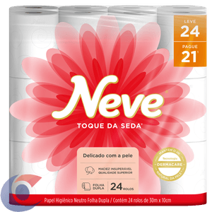 Papel Higiênico Neve Leve 24 Pague 21 De 30m Cada