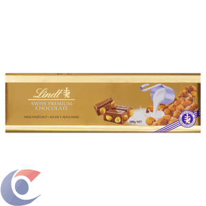 Chocolate Suiço Lindt Gold Bar Hazelnut 300g