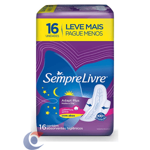 Absorvente Noite E Dia Com Abas Sempre Livre Cobertura Suave 16 Un Leve Mais, Pague Menos