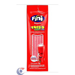 Bala Fini Mini Tubes Morango Azedinho 15g