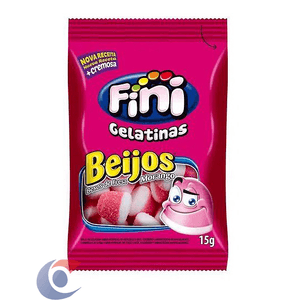 Bala Fini Mini Beijos De Morango 15g
