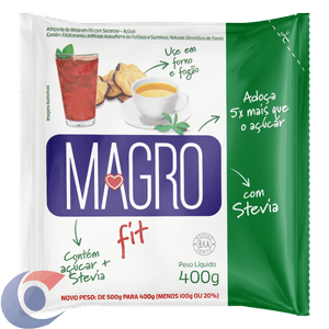 Açúcar Magro Light Com Stevia Refil 400g