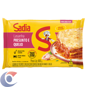 Lasanha Sadia Presunto E Queijo Com Molho Ao Sugo 600g