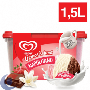 Sorvete De Pote Kibon Cremosíssimo Napolitano 1,5l