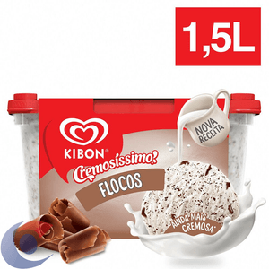 Sorvete De Pote Kibon Cremosíssimo Flocos 1,5l