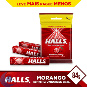 Bala Halls Morango Bag 84g