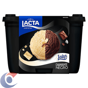 Sorvete Diamante Negro Chocolate + Laka Chocolate Branco Lacta Pote 1,5l