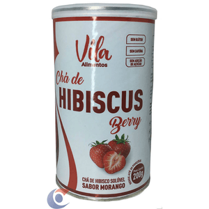 Chá De Hibisco Berry Vila Ervas Sabor Morango 200g