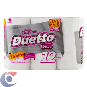 Papel Higiênico Duetto Velvet 12 Un 30m Leve mais, Pague menos