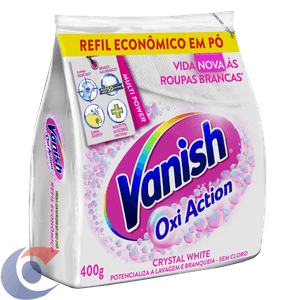 Tira Manchas Em Pó Vanish Crystal White Oxi Action Econômico 400g Refil