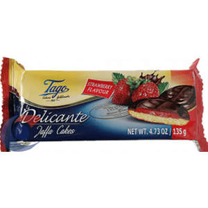 Biscoito Polônes Cobertura Chocolate Recheio Morango 135g