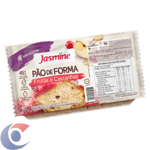 Pão De Forma Jasmine Com Frutas E Castanhas Sem Glúten 350g