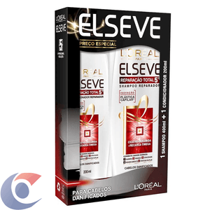 Kit Shampoo 375ml + Condicionador 170ml Elseve Reparação Total 5