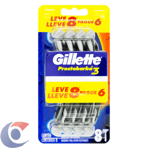 Aparelho De Barbear Gillette Prestobarba3 Leve 8 Un Pague 6 Un