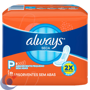 Absorvente Always Super Proteção Seca Sem Abas 8 Un