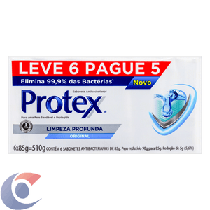 Sabonete Antibacteriano Em Barra Protex Limpeza Profunda 85g Leve 6, Pague 5