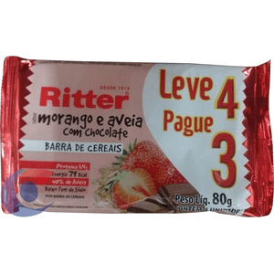 Barra De Cereais Ritter Morango E Aveia 4 Un 20g - Leve 4, Pague 3