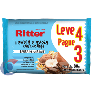 Barra De Cereais Ritter Avelã 4 Un 20g - Leve 4, Pague 3