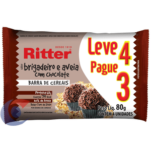 Barra De Cereais Ritter Brigadeiro E Aveia 4 Un 20g - Leve 4, Pague 3