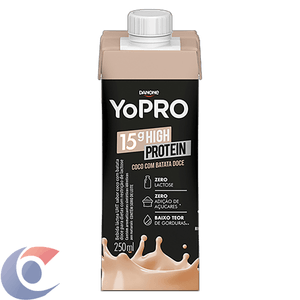 Bebida Láctea Yopro Zero Lactose Coco Com Batata-Doce 15g De Proteínas 250ml
