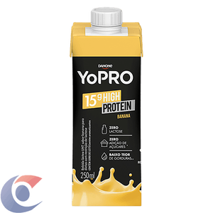 Bebida Láctea Yopro Zero Lactose Banana 15g De Proteínas 250ml