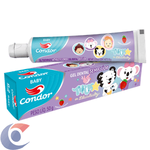 Gel Dental Bebê Sem Flúor Morango Lilica Baby Condor Baby Caixa 50g