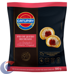 Pão De Queijo Catupiry Recheado Com Goiabada E Catupiry 300g