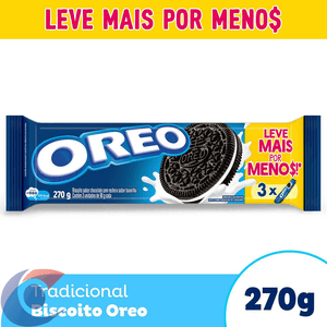 Biscoito Recheado Oreo Original Embalagem Econômica Multipack 270g