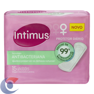 Protetor Diário Intimus Sem Abas Antibacteriana 15 Un