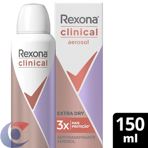 Antitranspirante Aerosol Rexona Clinical Extra Dry 150ml