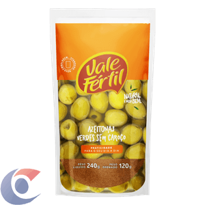 Azeitona Verde Vale Fértil Sem Caroço 120g