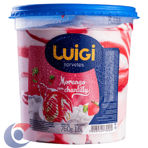 Sorvete Luigi Morango Com Chantily 1,6l