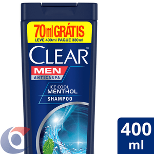 Shampoo Anticaspa Clear Men Ice Cool Menthol 400 Ml