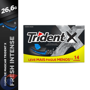 Chiclete Trident X Fresh Intense Embalagem Econômica 26,6g