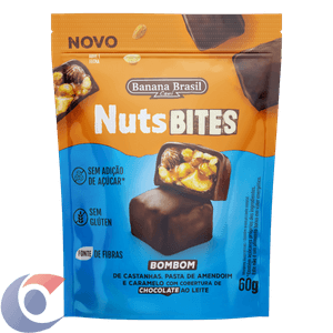 Bombom Nuts Bites Pasta De Amendoim Chocolate Ao Leite 60g