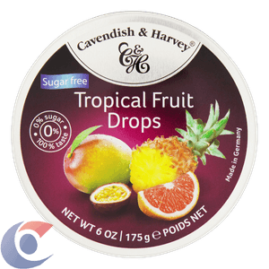 Bala Alemã Cavendish Sugar Free Tropical Fruit Drops 175g