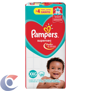 Fraldas Pampers Supersec Xxg 64 Un