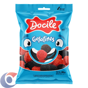 Balas De Gelatina Docile Amoras 80g
