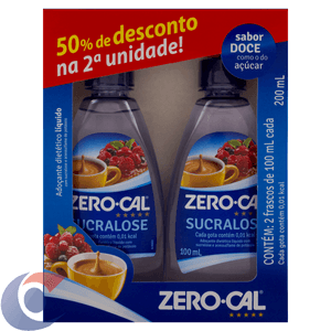 Adoçante Zero Cal Sucralose 100ml 2 Un 50% De Desconto Na 2ª Un