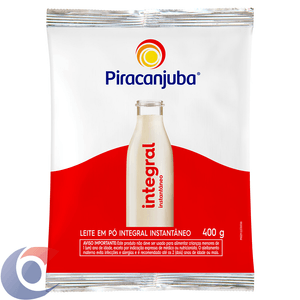 Leite Em Pó Piracanjuba Integral Instantâneo Sachê 400g