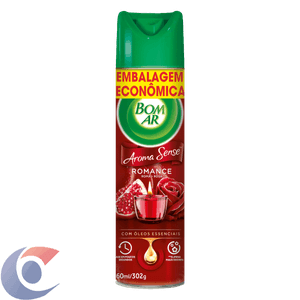 Aromatizador Bom Ar Aerossol Aroma Sense Romance 360ml Embalagem Econômica