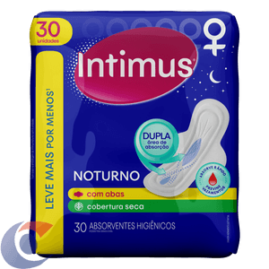 Absorvente Intimus Seca Noturno Com Abas 30 Un