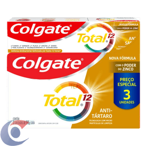Creme Dental Colgate Total 12 Anti Tártaro 90g 3Un