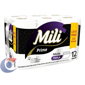 Papel Higiênico Mili Prime Comfort Folha Tripla 12 Rolos De 20m
