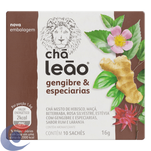 Chá Leão Gengibre Especiarias - 10 Sachês