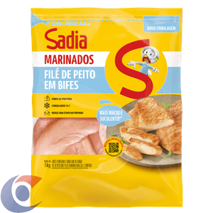 Filé De Peito De Frango Temperado Congelado Sadia 1kg